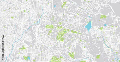 Urban vector city map of Bangalore, India photo