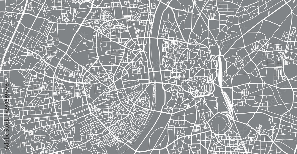 Urban vector city map of Ahmedabad, India