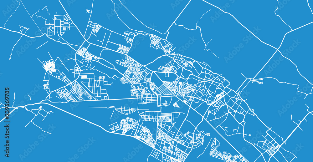Urban vector city map of Kanpur, India