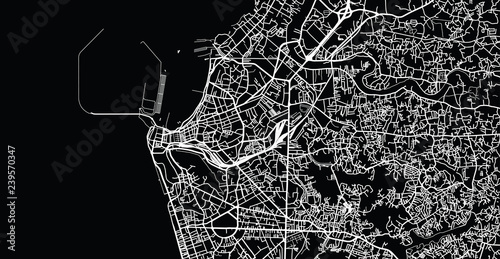 Urban vector city map of Colombo, Sri Lanka