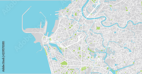 Urban vector city map of Colombo, Sri Lanka