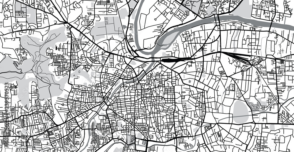 Naklejka premium Urban vector city map of pune, India