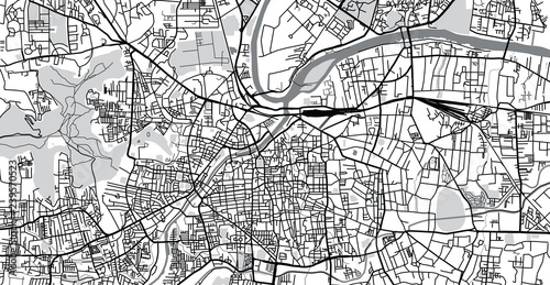 Urban vector city map of pune, India