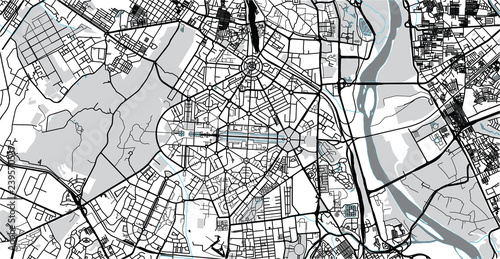Urban vector city map of New Delhi, India