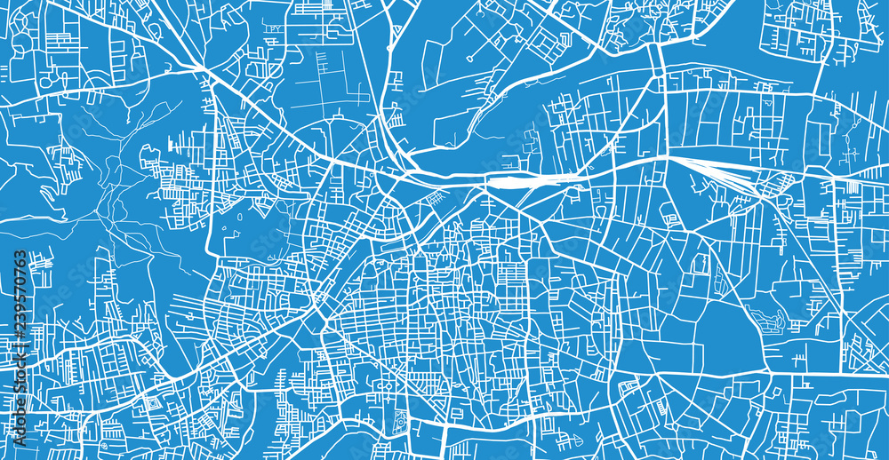 Urban Vector City Map Of Pune India Stock Vector Adobe Stock