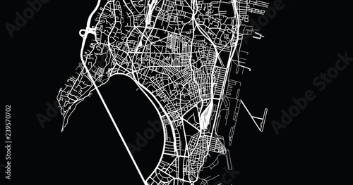 Fototapeta Urban vector city map of Mumbai, India