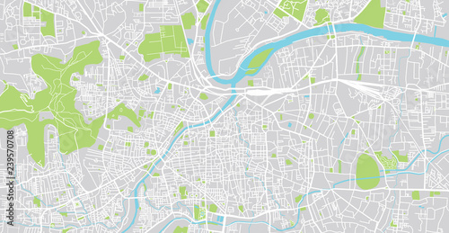 Urban vector city map of pune, India
