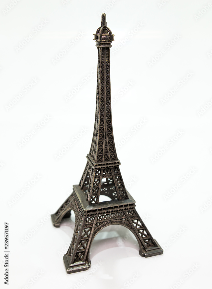 Eiffel Tower, isolated on white.