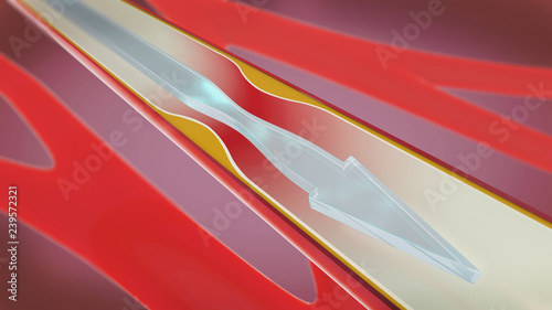 3d illustration of a constricted and narrowed artery or blood vessel called arteriosclerosis