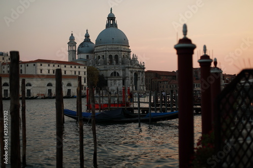 Evening view of venice buildings on water