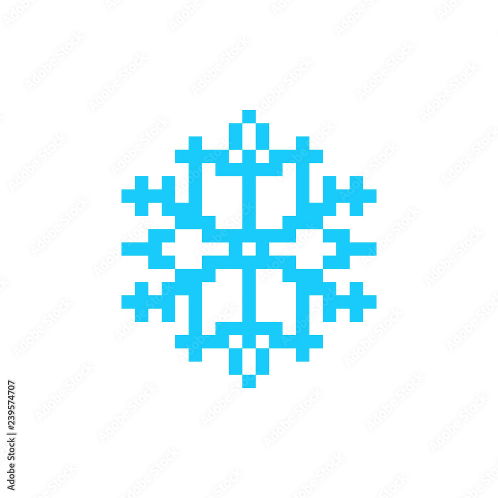 Snowflake pixel art icon. Snow 8bit. Snowflake pixel art icon. Snow 8bit.