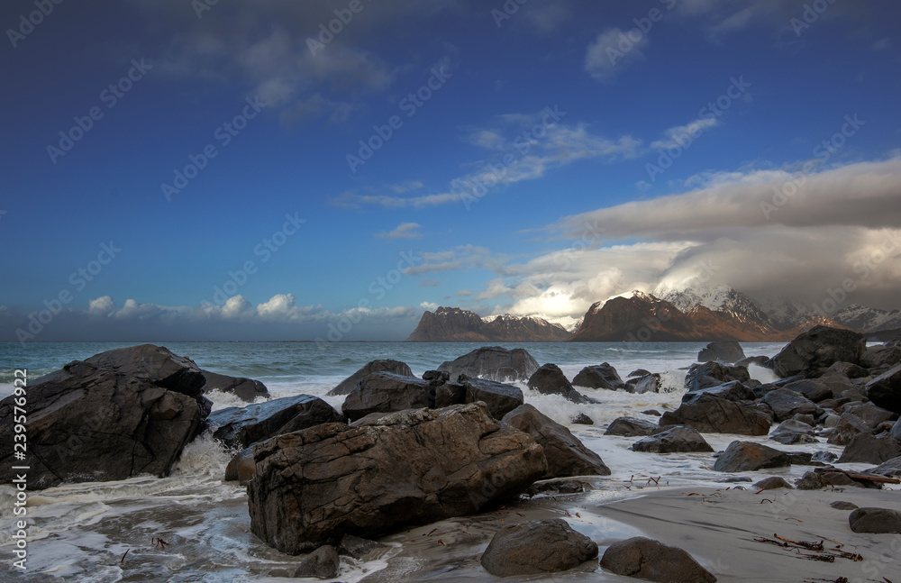 Rocky beach. From Myrland in Flakstad, Lofoten