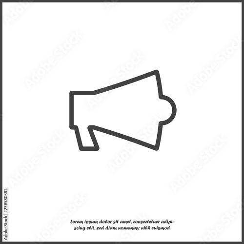 Vector icon megafon on white isolated background. Layers grouped for easy editing illustration. For your design.