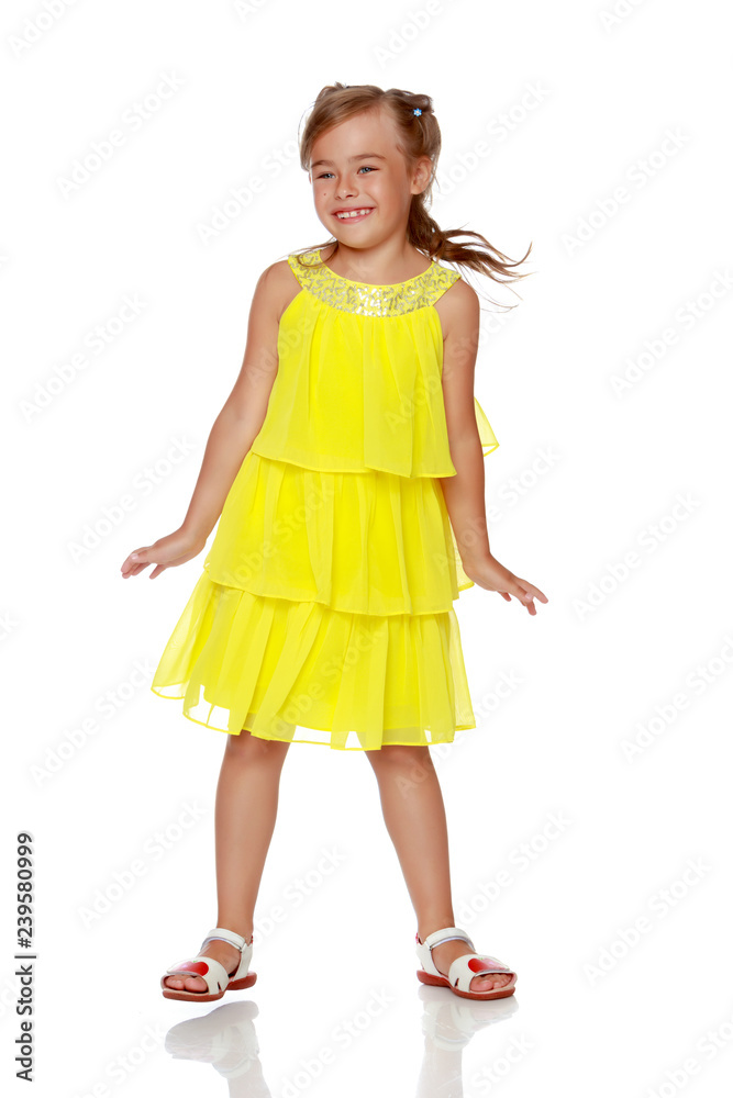 Little girl is jumping. Little girl is jumping.