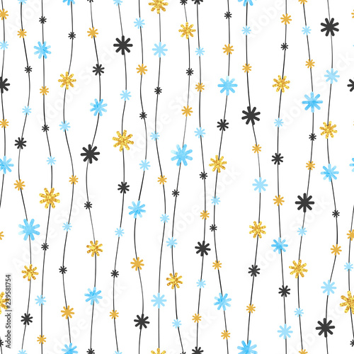 Seamless snowflakes pattern...