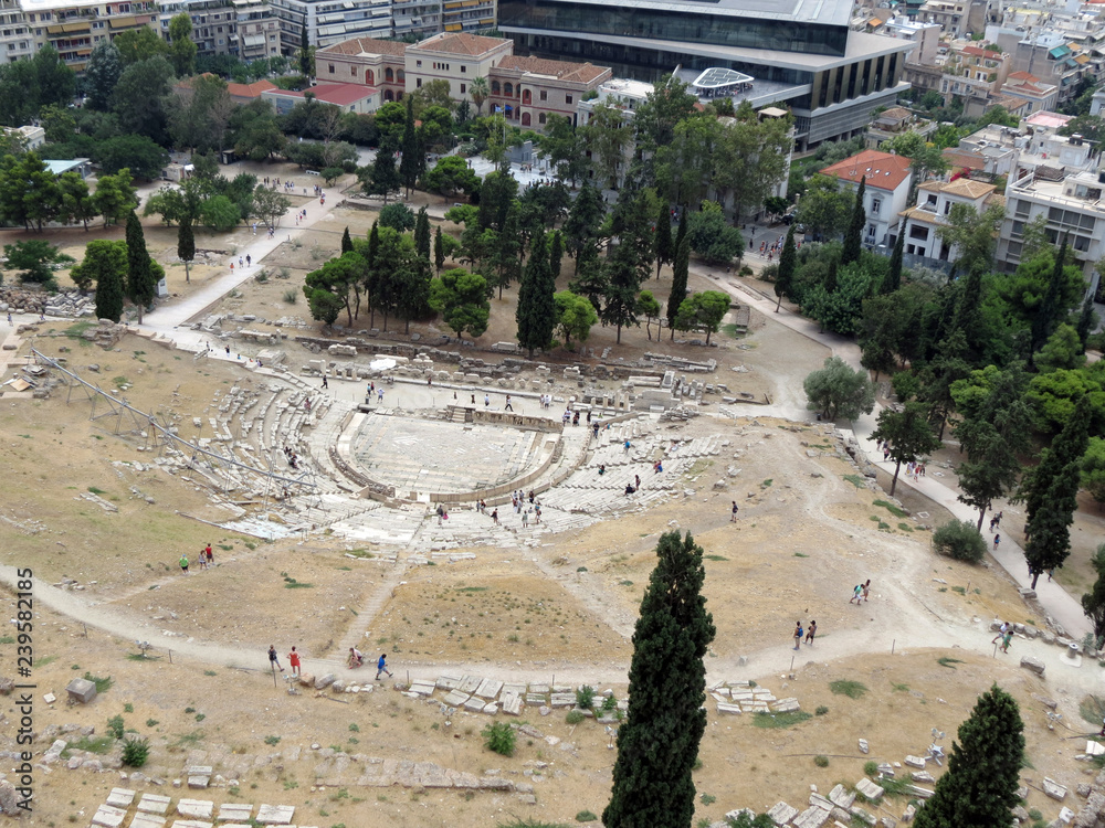 Europe,Athens,view of the theatre of Dionysus near  the Acropolis