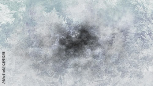 Defrosting Ice On The Window Glass 2 With Alpha Channel