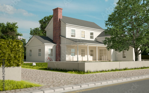 White American house