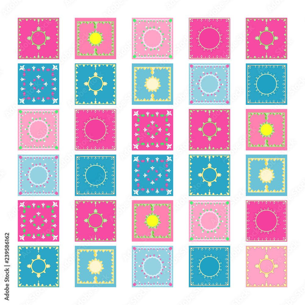 Naklejka premium Authentic tiles set