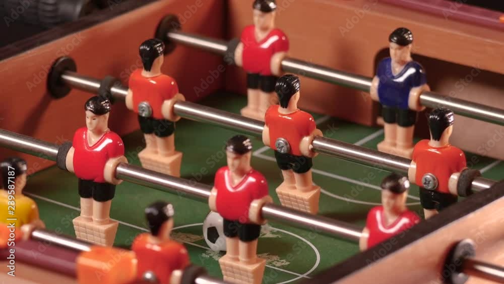 Table football game from above rotating Table football game from above rotating