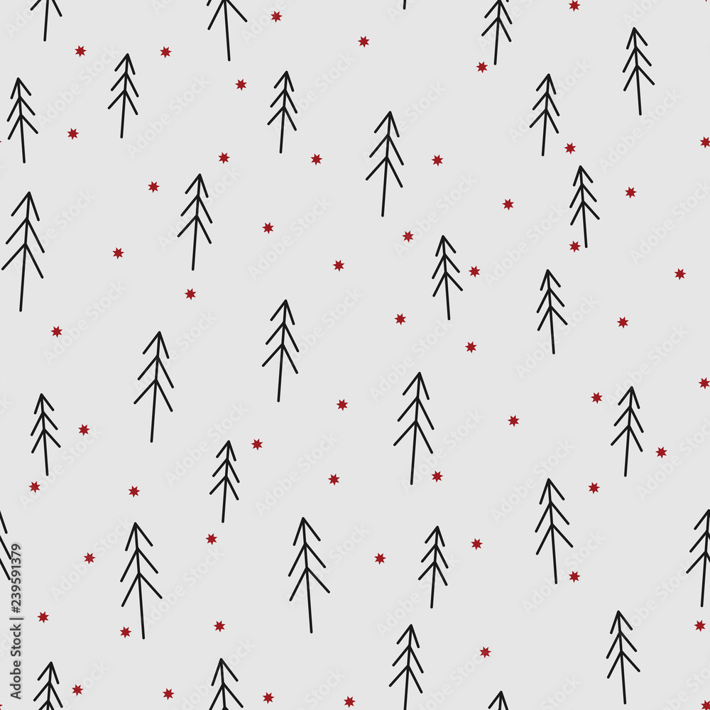Cute childish Style Christmas Trees Vector Pattern. Simple Design. Winter wrapping Illustration. Cute childish Style Christmas Trees Vector Pattern. Simple Design. Winter wrapping Illustration.