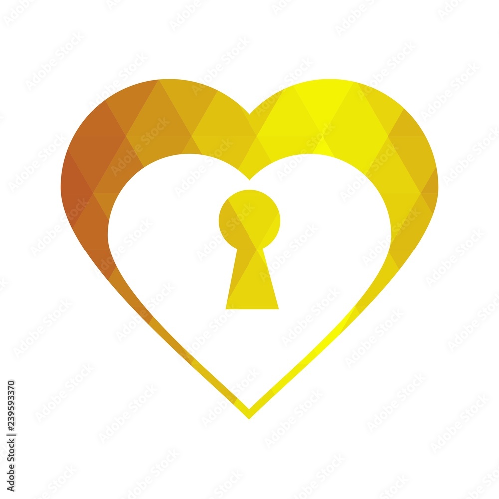 Geomatric hearts love vector icon. Heart icon set vector..Golden low poly style. - Vector Geomatric hearts love vector icon. Heart icon set vector..Golden low poly style. - Vector