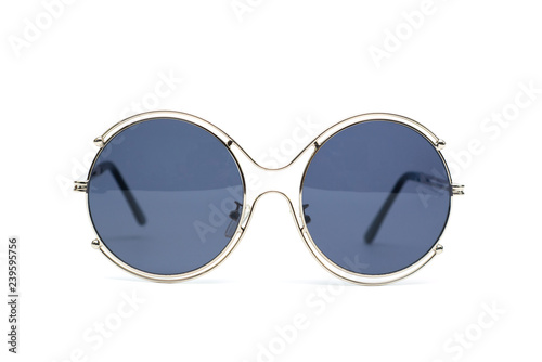 Circle sunglasses isolated on white background.