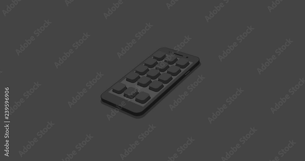 flat smartphone with app icons set motion background flat smartphone with app icons set motion background