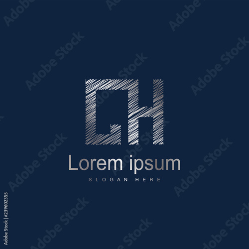 Initial Letter CH logo Template Vector Design