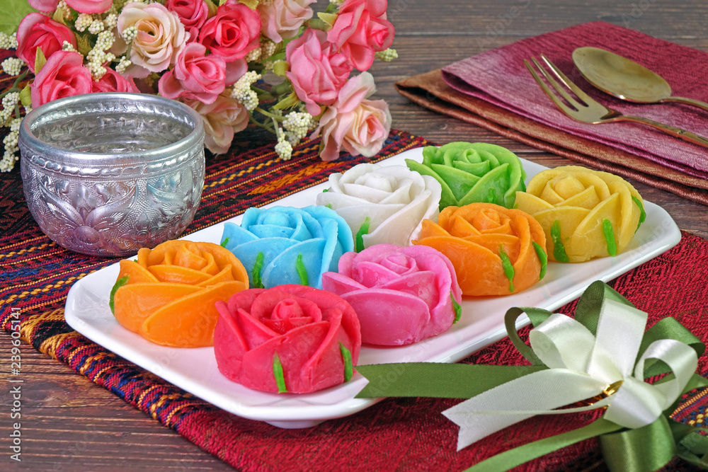 Rose candy : Siamese Allure rose candy, famous Royal Thai cuisine. Made  from coconut milk, wheat flour
