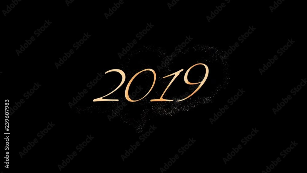 2019 opener. Golden particles. Greeting