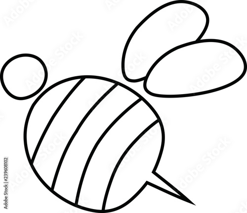 Cute bee outline