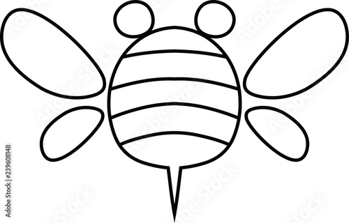 Cute bee outline