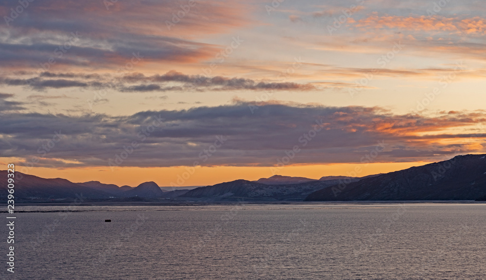 Sunrise in a remote Fjord