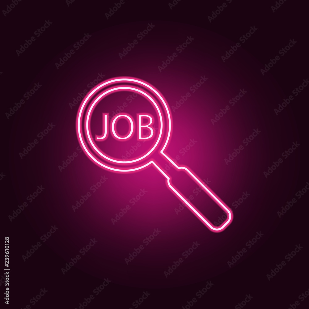 job search icon. Elements of interview in neon style icons. Simple icon for websites, web design, mobile app, info graphics job search icon. Elements of interview in neon style icons. Simple icon for websites, web design, mobile app, info graphics