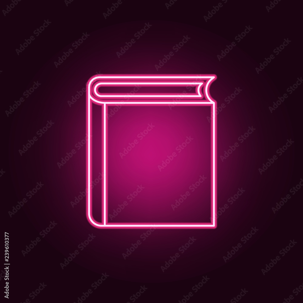 the front of the book icon. Elements of Books and magazines in neon style icons. Simple icon for websites, web design, mobile app, info graphics