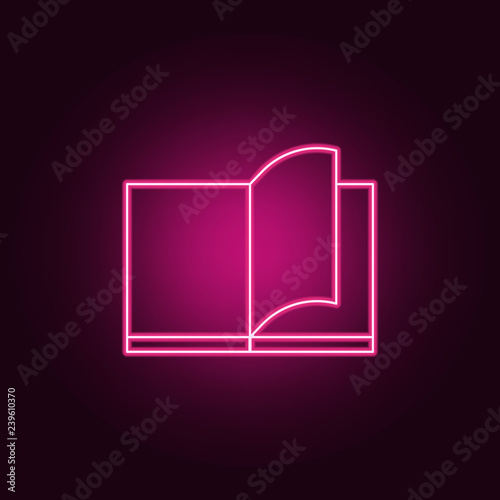 flip through a book icon. Elements of Books and magazines in neon style icons. Simple icon for websites, web design, mobile app, info graphics
