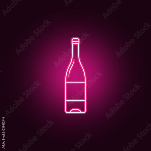 a bottle of champagne icon. Elements of Bottle in neon style icons. Simple icon for websites, web design, mobile app, info graphics