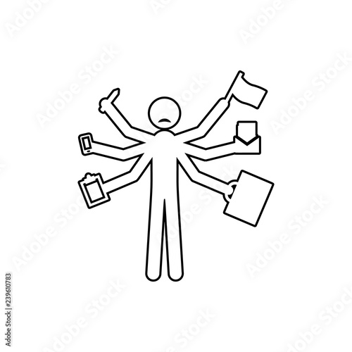 Chaos in work icon. Element of chaos for mobile concept and web apps icon. Thin line icon for website design and development, app development