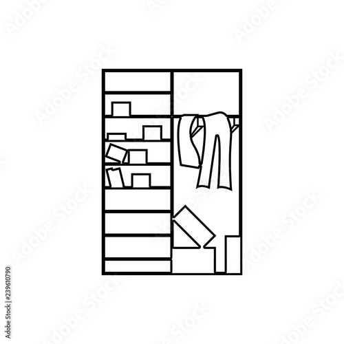 Clutter in the closet icon. Element of chaos for mobile concept and web apps icon. Thin line icon for website design and development, app development