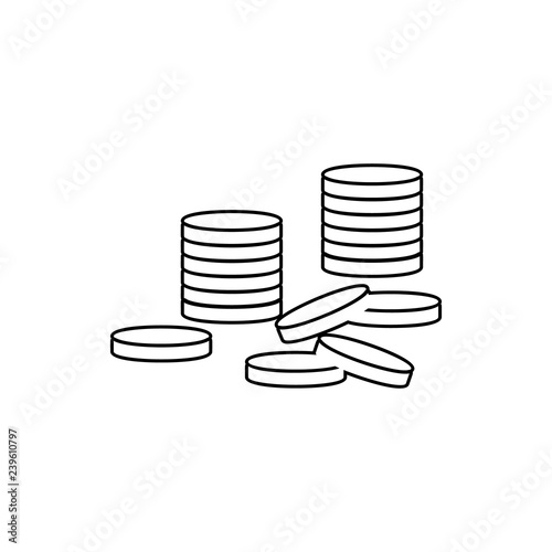 Money mess icon. Element of chaos for mobile concept and web apps icon. Thin line icon for website design and development, app development photo