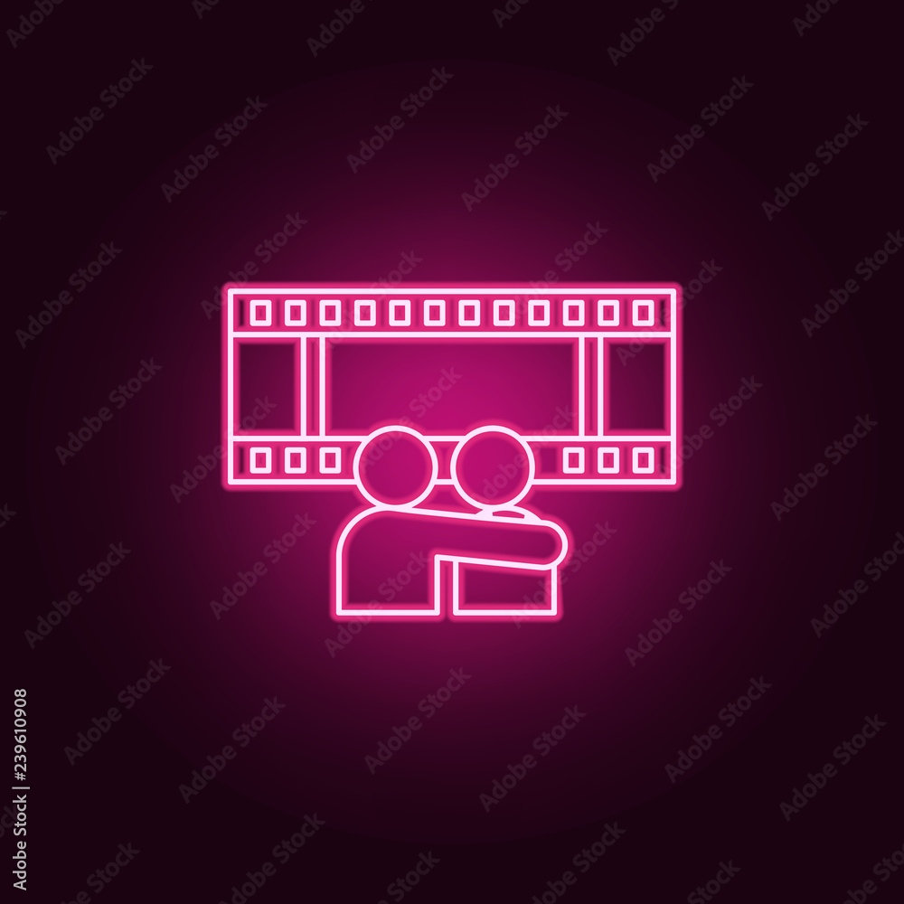 people in cinema icon. Elements of Cinema in neon style icons. Simple icon for websites, web design, mobile app, info graphics