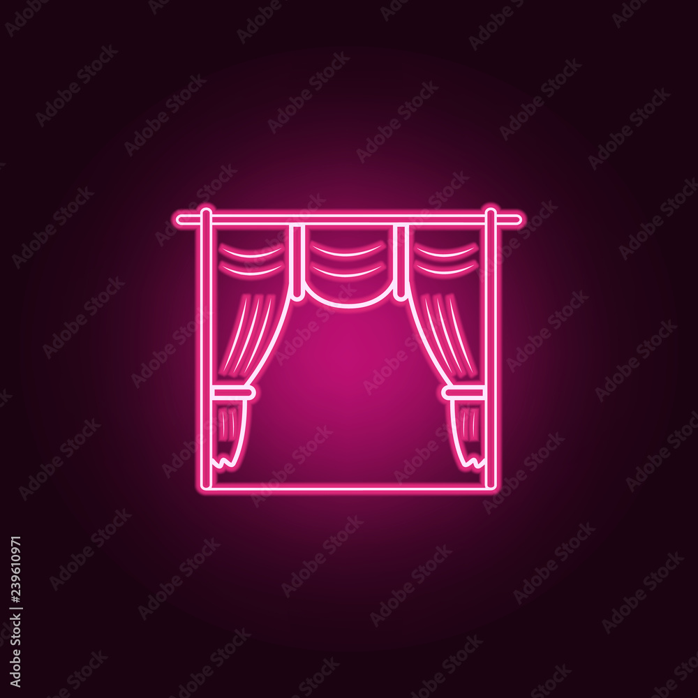 cinema curtains icon. Elements of Cinema in neon style icons. Simple icon for websites, web design, mobile app, info graphics cinema curtains icon. Elements of Cinema in neon style icons. Simple icon for websites, web design, mobile app, info graphics