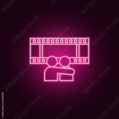 people in cinema icon. Elements of Cinema in neon style icons. Simple icon for websites, web design, mobile app, info graphics