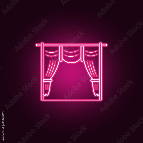 cinema curtains icon. Elements of Cinema in neon style icons. Simple icon for websites, web design, mobile app, info graphics