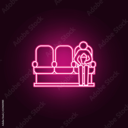 man in cinema seance icon. Elements of Cinema in neon style icons. Simple icon for websites, web design, mobile app, info graphics