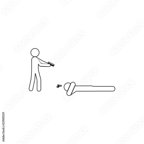 a man threatens with a pistol icon. Element of Crime for mobile concept and web apps icon. Thin line icon for website design and development, app development