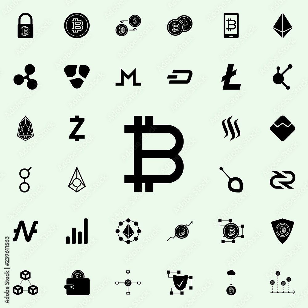 bit coin sign icon. Crypto currency icons universal set for web and mobile