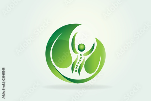 Chiropractor logo spine care icon