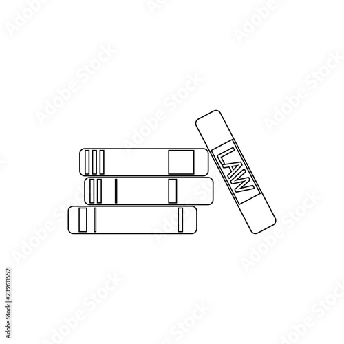 books by law icon. Element of Crime for mobile concept and web apps icon. Thin line icon for website design and development, app development